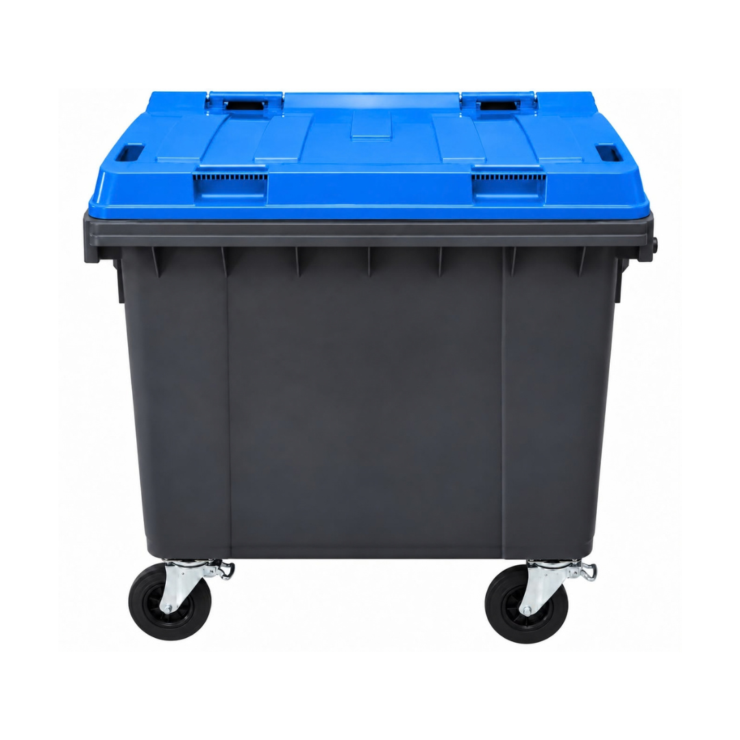 Contenitore carrellato 1100 litri blu